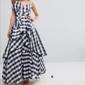 ASOS gingham maxi prom dress SZ 6